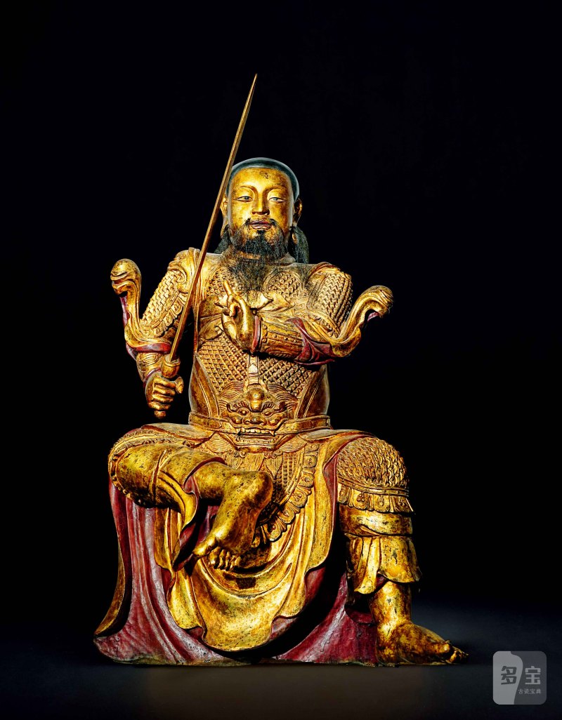 明 木漆金真武大帝 - 图1